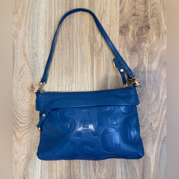 Marc by Marc Jacobs Blue Embossed Leather Shoulder Bag - Picture 6 of 8
